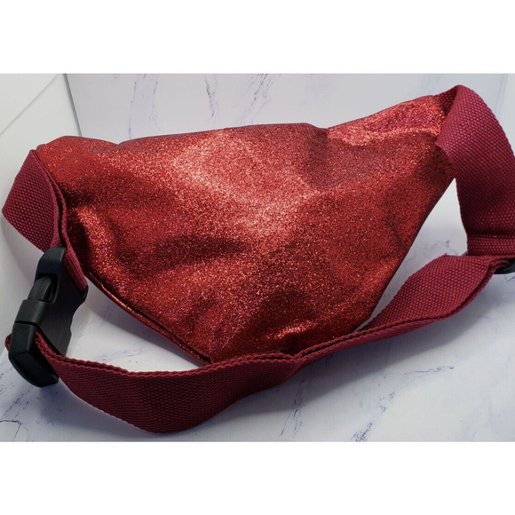 University Of Minnesota Fanny Pack Maroon Red Glitter Belt Bag Gophers Logo - Picture 3 of 6